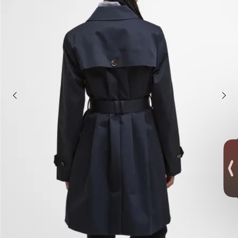 Barbour Short Greta Showerproof Trench Coat - Picture 3 of 6